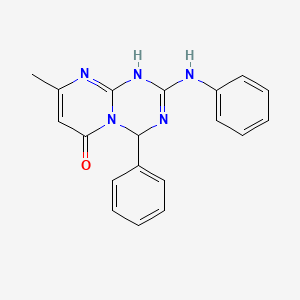 molecular formula C19H17N5O B11458014 2-anilino-8-methyl-4-phenyl-1,4-dihydro-6H-pyrimido[1,2-a][1,3,5]triazin-6-one 