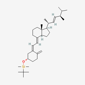 molecular formula C₃₄H₅₈OSi B1145809 tert-Butyl-dimethyl-(4-methylene-3-{2-[7a-methyl-1-(1,4,5-trimethyl-hex-2-enyl)-octahydro-inden-4-ylidene]-ethylidene}-cyclohexyloxy)-silane CAS No. 104846-62-0