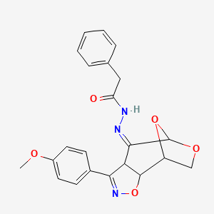 molecular formula C22H21N3O5 B11458116 N'-[(4Z)-3-(4-methoxyphenyl)-3a,7,8,8a-tetrahydro-5,8-epoxyoxepino[4,5-d][1,2]oxazol-4(5H)-ylidene]-2-phenylacetohydrazide 