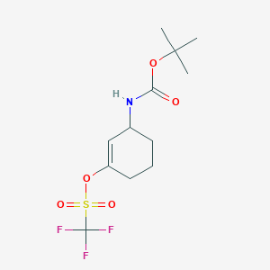 molecular formula C₁₂H₁₈F₃NO₅S B1145814 3-((tert-Butoxycarbonyl)amino)cyclohex-1-en-1-yl trifluoromethanesulfonate CAS No. 1803033-60-4