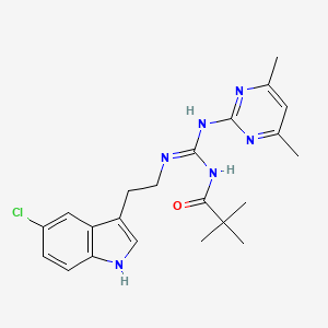 molecular formula C22H27ClN6O B11458176 N-[(E)-{[2-(5-Chloro-1H-indol-3-YL)ethyl]amino}[(4,6-dimethylpyrimidin-2-YL)amino]methylidene]-2,2-dimethylpropanamide 