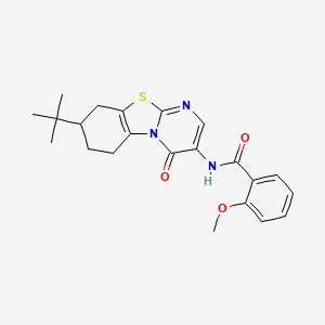 molecular formula C22H25N3O3S B11458179 N-(8-tert-butyl-4-oxo-6,7,8,9-tetrahydro-4H-pyrimido[2,1-b][1,3]benzothiazol-3-yl)-2-methoxybenzamide 