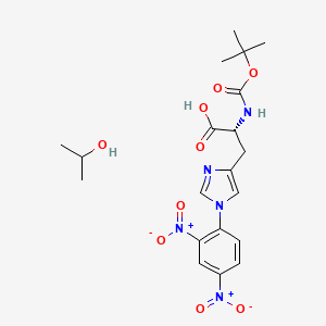molecular formula C₂₀H₂₇N₅O₉ B1145821 Boc-D-His(Dnp)-OH Ipa CAS No. 103343-26-6