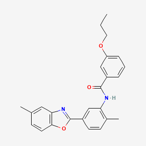 molecular formula C25H24N2O3 B11458219 N-[2-methyl-5-(5-methyl-1,3-benzoxazol-2-yl)phenyl]-3-propoxybenzamide 