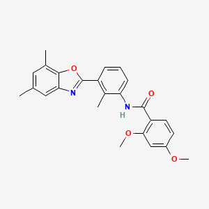 molecular formula C25H24N2O4 B11458275 N-[3-(5,7-dimethyl-1,3-benzoxazol-2-yl)-2-methylphenyl]-2,4-dimethoxybenzamide 