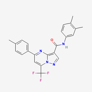 molecular formula C23H19F3N4O B11458295 N-(3,4-dimethylphenyl)-5-(4-methylphenyl)-7-(trifluoromethyl)pyrazolo[1,5-a]pyrimidine-3-carboxamide 