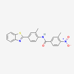 molecular formula C22H17N3O3S B11458365 N-[4-(1,3-benzothiazol-2-yl)-2-methylphenyl]-3-methyl-4-nitrobenzamide 