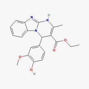 molecular formula C21H21N3O4 B11458374 Ethyl 4-(4-hydroxy-3-methoxyphenyl)-2-methyl-1,4-dihydropyrimido[1,2-a]benzimidazole-3-carboxylate 