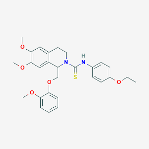 molecular formula C28H32N2O5S B11458400 N-(4-ethoxyphenyl)-6,7-dimethoxy-1-((2-methoxyphenoxy)methyl)-3,4-dihydroisoquinoline-2(1H)-carbothioamide 
