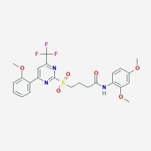 molecular formula C24H24F3N3O6S B11458435 N-(2,4-dimethoxyphenyl)-4-{[4-(2-methoxyphenyl)-6-(trifluoromethyl)pyrimidin-2-yl]sulfonyl}butanamide 