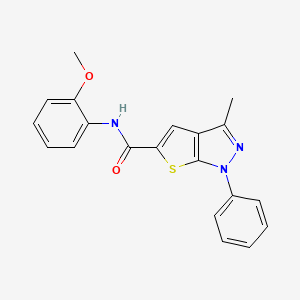 molecular formula C20H17N3O2S B11458566 N-(2-methoxyphenyl)-3-methyl-1-phenyl-1H-thieno[2,3-c]pyrazole-5-carboxamide 