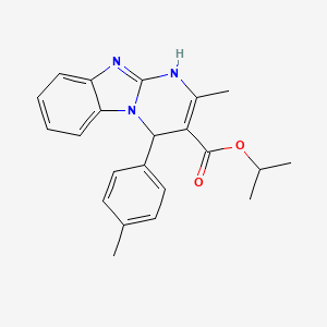 molecular formula C22H23N3O2 B11458593 Propan-2-yl 2-methyl-4-(4-methylphenyl)-1,4-dihydropyrimido[1,2-a]benzimidazole-3-carboxylate 