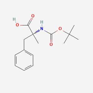molecular formula C₁₅H₂₁NO₄ B1145872 (R)-2-((tert-Butoxycarbonyl)amino)-2-methyl-3-phenylpropanoic acid CAS No. 53940-88-8