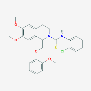 molecular formula C26H27ClN2O4S B11458818 N-(2-chlorophenyl)-6,7-dimethoxy-1-((2-methoxyphenoxy)methyl)-3,4-dihydroisoquinoline-2(1H)-carbothioamide 