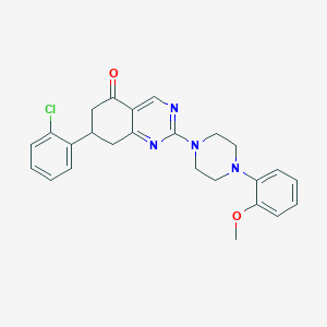 molecular formula C25H25ClN4O2 B11458847 7-(2-chlorophenyl)-2-[4-(2-methoxyphenyl)piperazin-1-yl]-7,8-dihydroquinazolin-5(6H)-one 