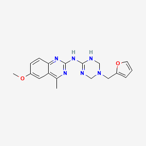 molecular formula C18H20N6O2 B11458945 N-(5-(furan-2-ylmethyl)-1,4,5,6-tetrahydro-1,3,5-triazin-2-yl)-6-methoxy-4-methylquinazolin-2-amine 