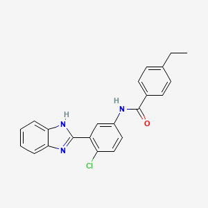 molecular formula C22H18ClN3O B11459040 N-[3-(1H-benzimidazol-2-yl)-4-chlorophenyl]-4-ethylbenzamide 