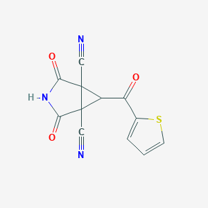 molecular formula C12H5N3O3S B11459053 2,4-Dioxo-6-[(thiophen-2-yl)carbonyl]-3-azabicyclo[3.1.0]hexane-1,5-dicarbonitrile CAS No. 1192656-21-5