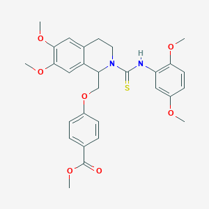 molecular formula C29H32N2O7S B11459058 Methyl 4-({2-[(2,5-dimethoxyphenyl)carbamothioyl]-6,7-dimethoxy-1,2,3,4-tetrahydroisoquinolin-1-YL}methoxy)benzoate 