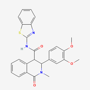 molecular formula C26H23N3O4S B11459187 N-[(2Z)-1,3-benzothiazol-2(3H)-ylidene]-3-(3,4-dimethoxyphenyl)-2-methyl-1-oxo-1,2,3,4-tetrahydroisoquinoline-4-carboxamide 