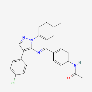 molecular formula C26H25ClN4O B11459230 N-{4-[3-(4-chlorophenyl)-7-ethyl-6,7,8,9-tetrahydropyrazolo[1,5-a]quinazolin-5-yl]phenyl}acetamide 