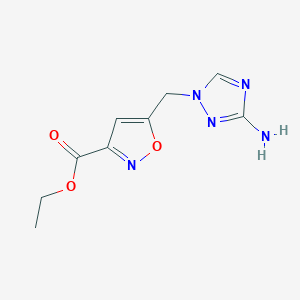 molecular formula C9H11N5O3 B11459314 ethyl 5-[(3-amino-1H-1,2,4-triazol-1-yl)methyl]-1,2-oxazole-3-carboxylate 