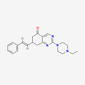 molecular formula C22H26N4O B11459387 2-(4-ethylpiperazin-1-yl)-7-[(E)-2-phenylethenyl]-7,8-dihydroquinazolin-5(6H)-one 