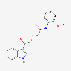 molecular formula C20H20N2O3S B11459416 N-(2-methoxyphenyl)-2-{[2-(2-methyl-1H-indol-3-yl)-2-oxoethyl]sulfanyl}acetamide 