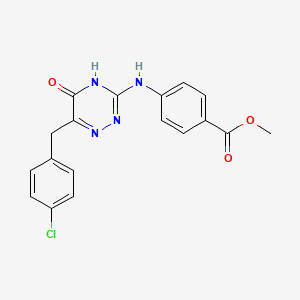 molecular formula C18H15ClN4O3 B11459417 Methyl 4-{[6-(4-chlorobenzyl)-5-oxo-4,5-dihydro-1,2,4-triazin-3-yl]amino}benzoate 