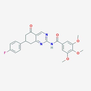 molecular formula C24H22FN3O5 B11459486 N-[7-(4-fluorophenyl)-5-oxo-5,6,7,8-tetrahydroquinazolin-2-yl]-3,4,5-trimethoxybenzamide 