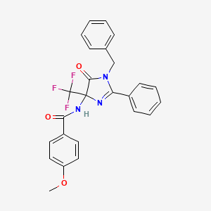 molecular formula C25H20F3N3O3 B11459578 N-[1-benzyl-5-oxo-2-phenyl-4-(trifluoromethyl)-4,5-dihydro-1H-imidazol-4-yl]-4-methoxybenzamide 