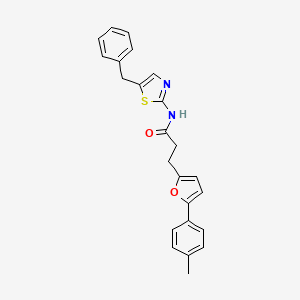 molecular formula C24H22N2O2S B11459624 N-(5-benzyl-1,3-thiazol-2-yl)-3-[5-(4-methylphenyl)furan-2-yl]propanamide 