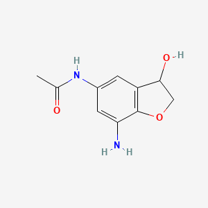 molecular formula C10H12N2O3 B11459686 N-(7-amino-3-hydroxy-2,3-dihydro-1-benzofuran-5-yl)acetamide 