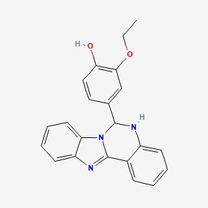molecular formula C22H19N3O2 B11459734 4-(5,6-Dihydrobenzimidazo[1,2-c]quinazolin-6-yl)-2-ethoxyphenol 