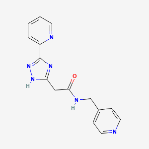 molecular formula C15H14N6O B11459817 2-[5-(Pyridin-2-yl)-2H-1,2,4-triazol-3-yl]-N-(pyridin-4-ylmethyl)acetamide CAS No. 1018046-40-6