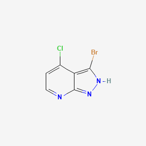 molecular formula C6H3BrClN3 B1145990 3-bromo-4-chloro-1H-pyrazolo[3,4-b]pyridine CAS No. 1357945-38-0