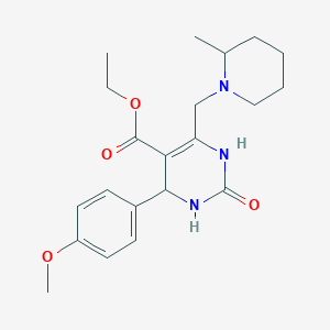 molecular formula C21H29N3O4 B11459972 Ethyl 4-(4-methoxyphenyl)-6-[(2-methylpiperidin-1-yl)methyl]-2-oxo-1,2,3,4-tetrahydropyrimidine-5-carboxylate 