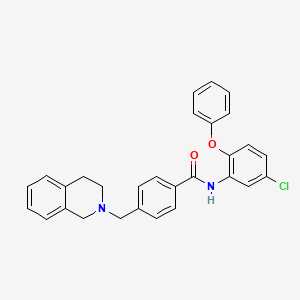 molecular formula C29H25ClN2O2 B11459986 N-(5-chloro-2-phenoxyphenyl)-4-(3,4-dihydroisoquinolin-2(1H)-ylmethyl)benzamide 