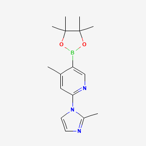 molecular formula C16H22BN3O2 B1146000 4-Methyl-2-(2-methyl-1h-imidazol-1-yl)-5-(4,4,5,5-tetramethyl-[1,3,2]dioxaborolan-2-yl)pyridine CAS No. 1351995-06-6
