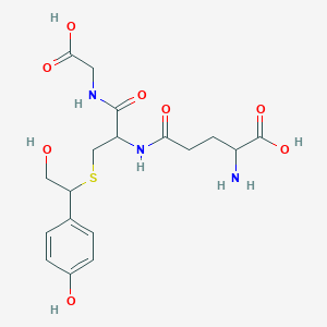 molecular formula C₁₈H₂₅N₃O₈S B1146002 S-[2-Hydroxy-1-(4-hydroxyphenyl)ethyl]-L-glutathione CAS No. 1309781-40-5