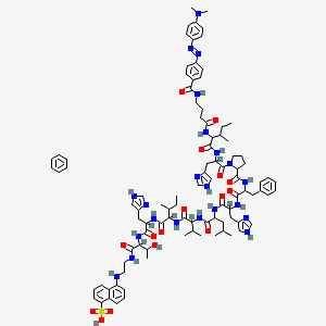 molecular formula C96H126N22O16S B1146007 Dabcyl-gamma-abu-ile-his-pro-phe-his-leu-val-ile-his-thr-edans CAS No. 142988-22-5