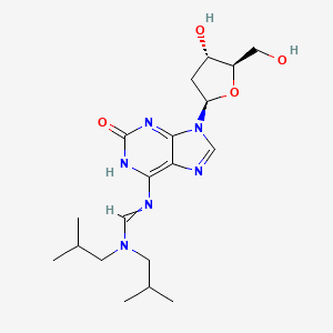molecular formula C19H30N6O4 B1146010 N'-[9-[(2R,4S,5R)-4-hydroxy-5-(hydroxymethyl)oxolan-2-yl]-2-oxo-1H-purin-6-yl]-N,N-bis(2-methylpropyl)methanimidamide CAS No. 150678-55-0