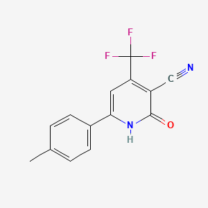 molecular formula C13H6ClF3N2O B1146011 4-(Trifluoromethyl)-2-hydroxy-6-p-tolylpyridine-3-carbonitrile CAS No. 147381-60-0