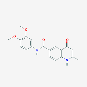 molecular formula C19H18N2O4 B11460144 N-(3,4-dimethoxyphenyl)-4-hydroxy-2-methylquinoline-6-carboxamide 