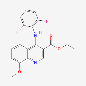 molecular formula C19H16F2N2O3 B11460288 Ethyl 4-[(2,6-difluorophenyl)amino]-8-methoxyquinoline-3-carboxylate 