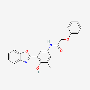 molecular formula C22H18N2O4 B11460384 N-[3-(1,3-benzoxazol-2-yl)-4-hydroxy-5-methylphenyl]-2-phenoxyacetamide 
