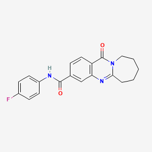 molecular formula C20H18FN3O2 B11460436 N-(4-fluorophenyl)-12-oxo-6,7,8,9,10,12-hexahydroazepino[2,1-b]quinazoline-3-carboxamide 