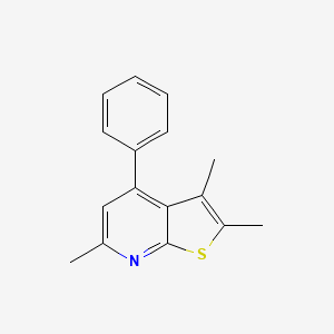 molecular formula C16H15NS B11460444 2,3,6-Trimethyl-4-phenylthieno[2,3-b]pyridine 