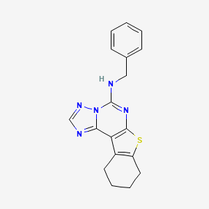 molecular formula C18H17N5S B11460451 N-Benzyl-10-thia-3,5,6,8-tetraazatetracyclo[7.7.0.0(2,6).0(11,16)]hexadeca-1(9),2,4,7,11(16)-pentaen-7-amine 