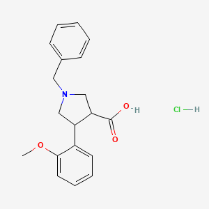 molecular formula C19H22ClNO3 B1146053 1-Benzyl-4-(2-methoxyphenyl)pyrrolidine-3-carboxylic acid hydrochloride CAS No. 154205-77-3